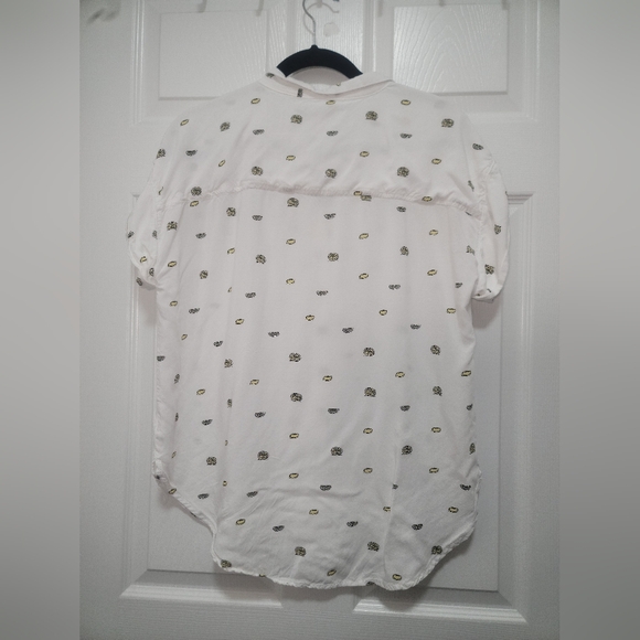 Per Se Elegant White Blouse with Black and Yellow Details - Picture 7 of 9